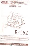 Ryobi 7 1/4" CSB121, Circular Saw Operator's Manual Year (2002)